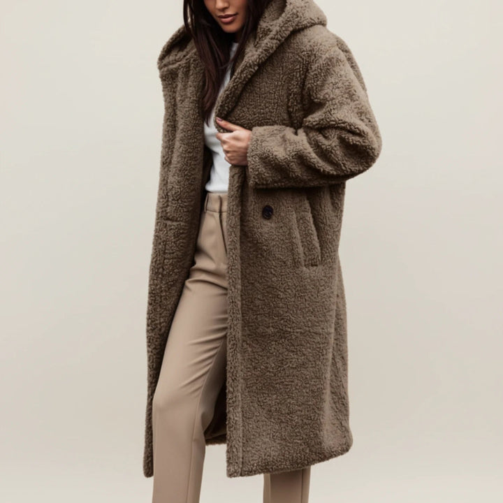 Women's Long Hooded Teddy Coat, plush - photo 6