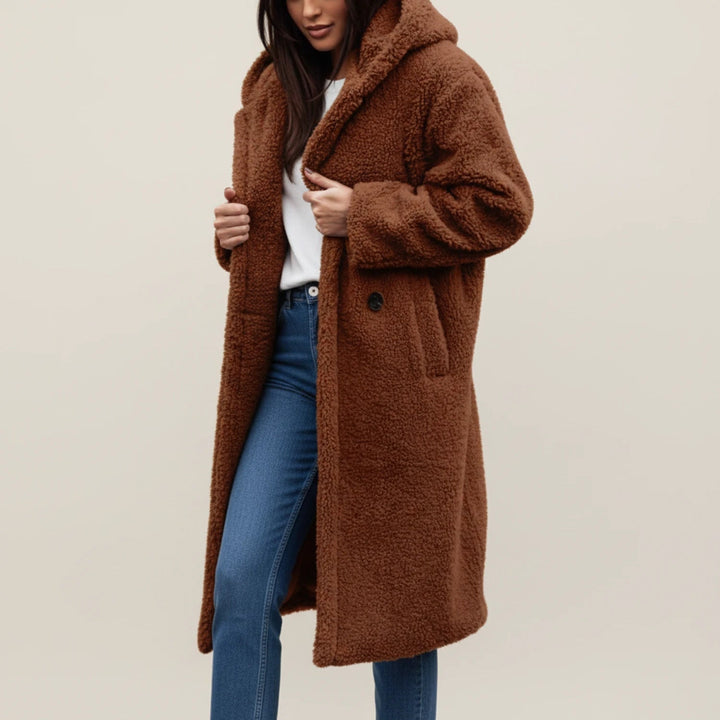 Women's Long Hooded Teddy Coat, plush - photo 7