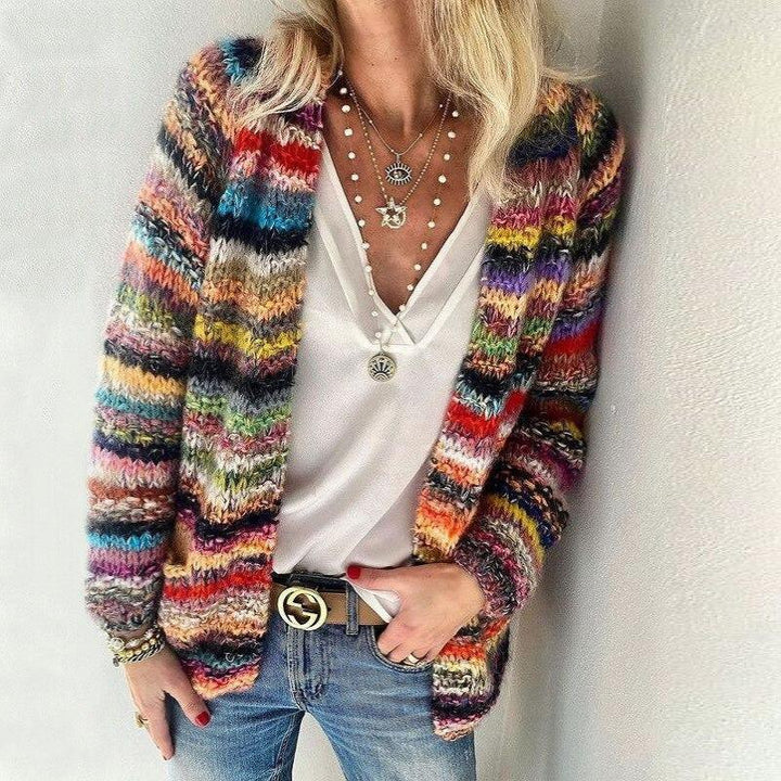 Women's Multicolour Knit Cardigan, relaxed fit - photo 3