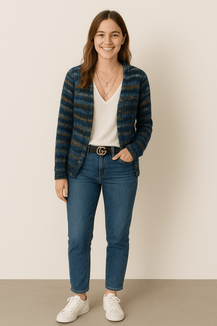 Women's Multicolour Knit Cardigan, relaxed fit - photo 4