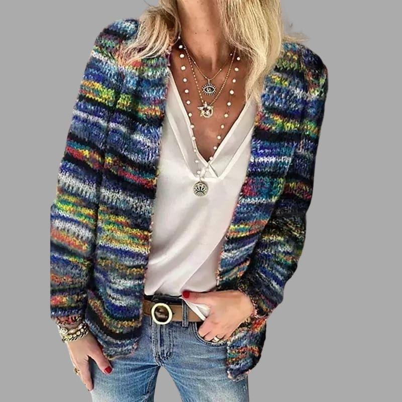 Women's Multicolour Knit Cardigan, relaxed fit - photo 6