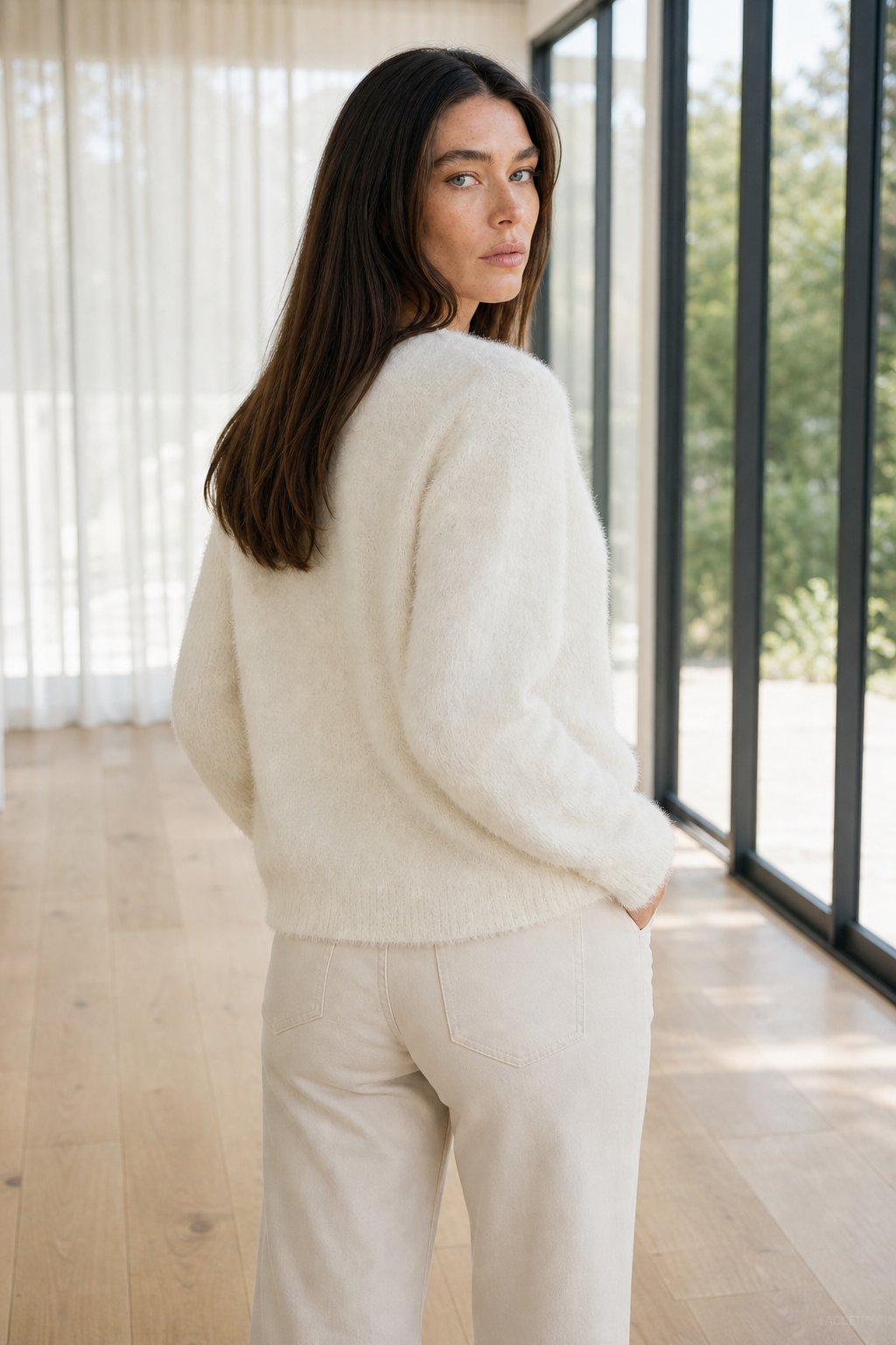 Women's Oversized Plush-Lined Cardigan, open front - photo 2