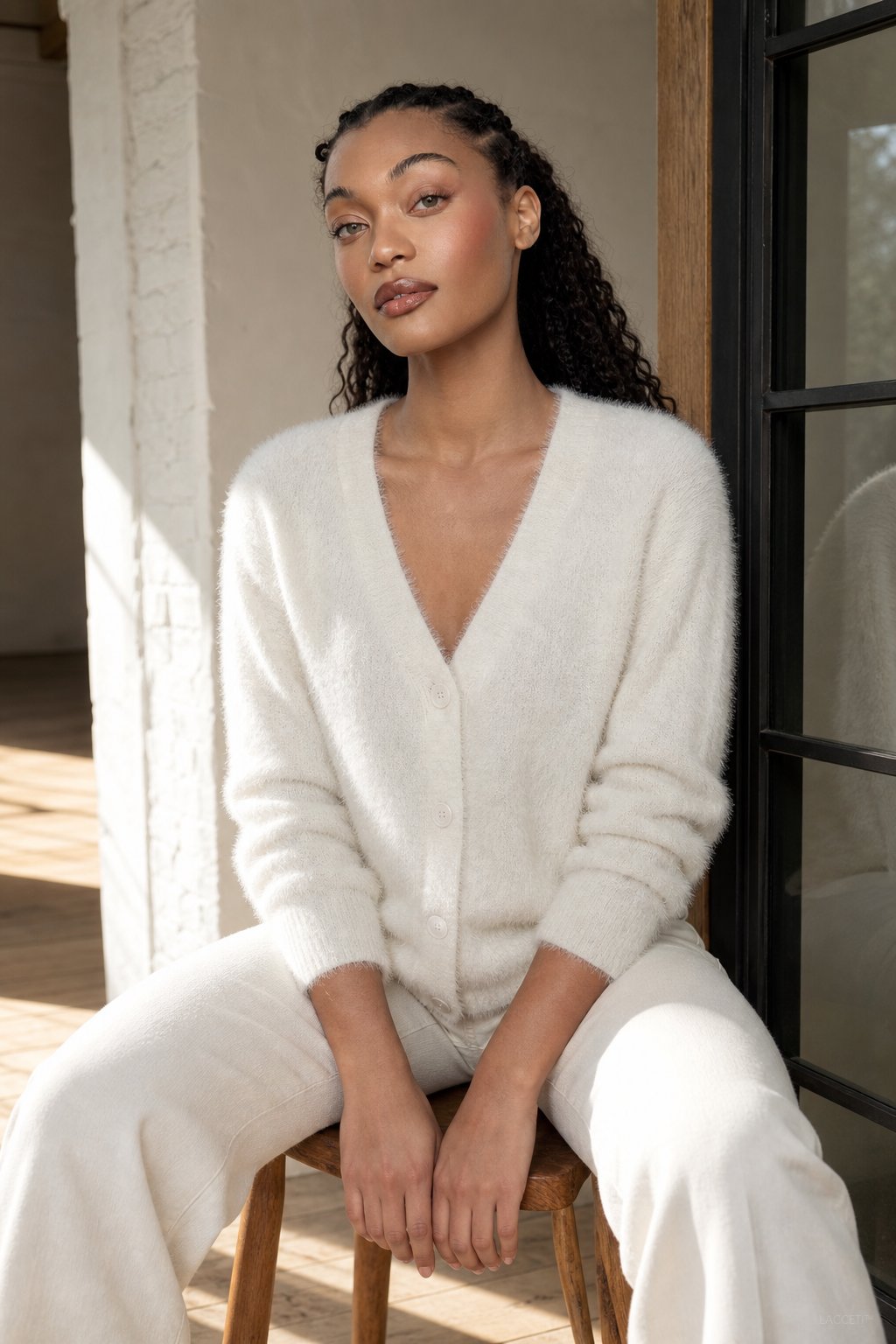 Women's Oversized Plush-Lined Cardigan, open front - photo 5