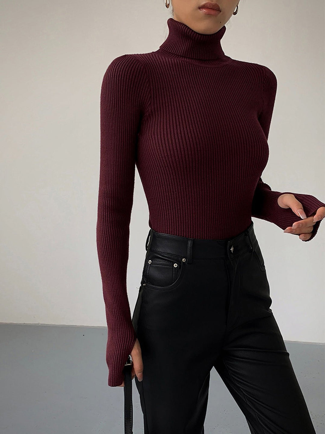 Women's Ribbed Turtleneck Sweater, slim fit - photo 4