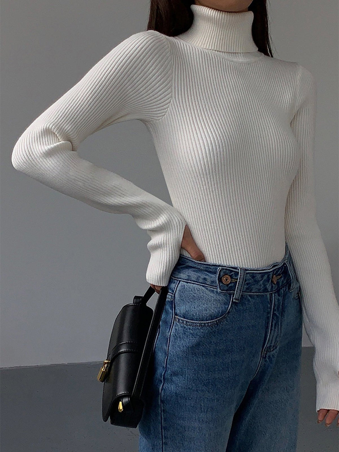 Women's Ribbed Turtleneck Sweater, slim fit - photo 6