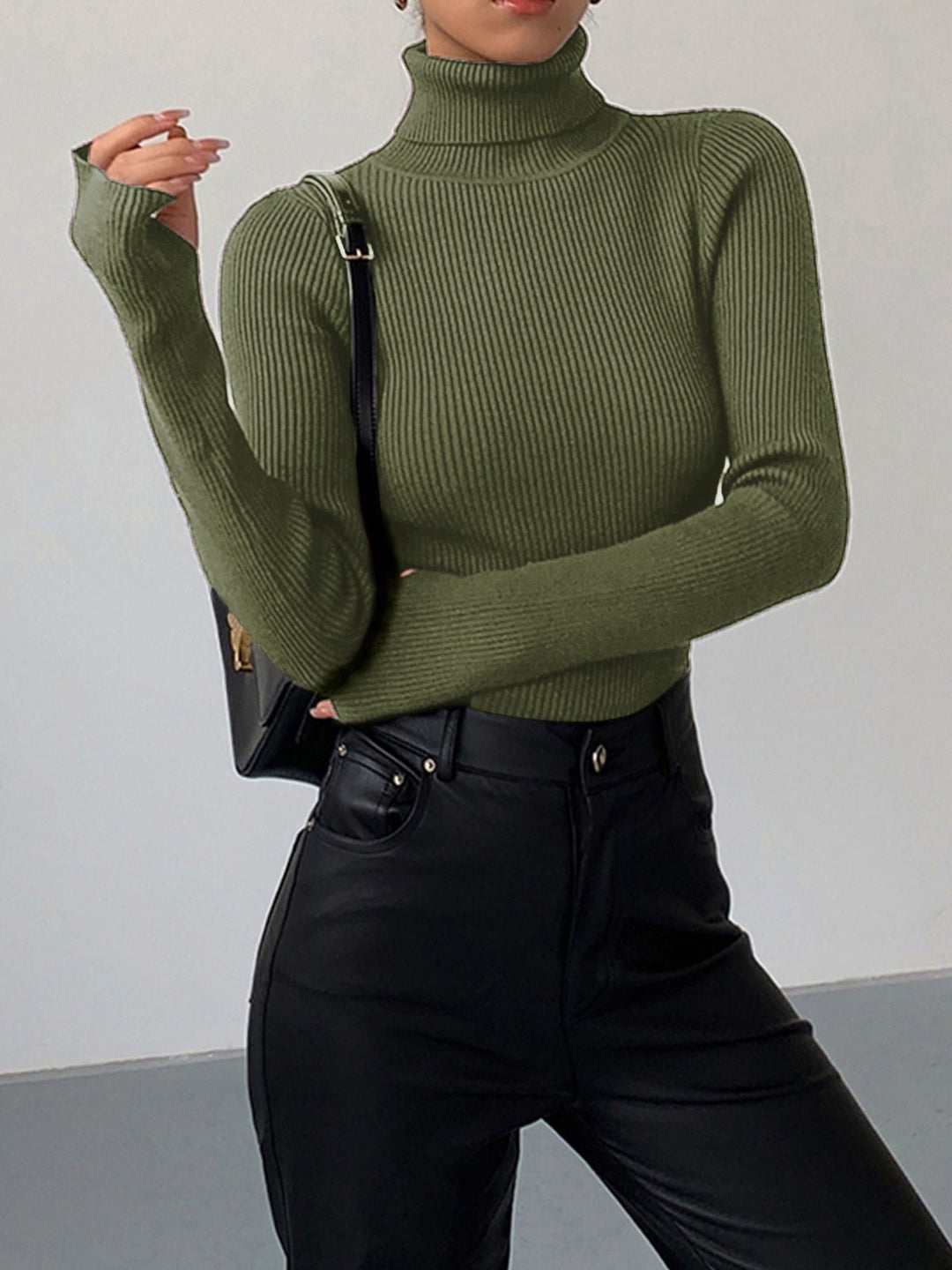 Women's Ribbed Turtleneck Sweater, slim fit - photo 7