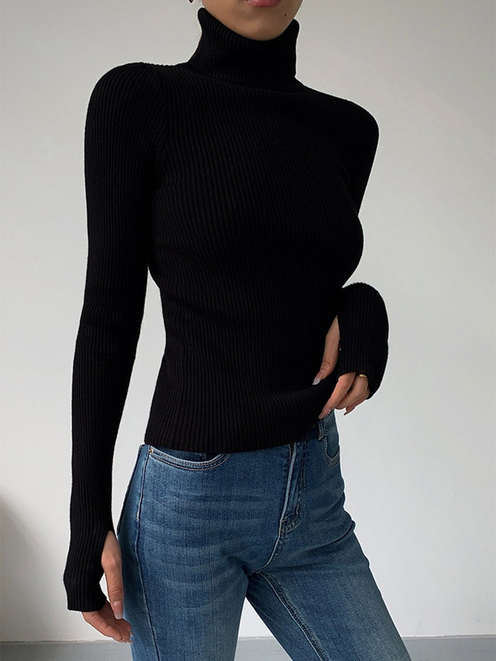 Women's Ribbed Turtleneck Sweater, slim fit - photo 8