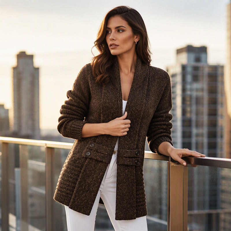 Women's Shawl-Collar Cardigan, oversized - photo 6