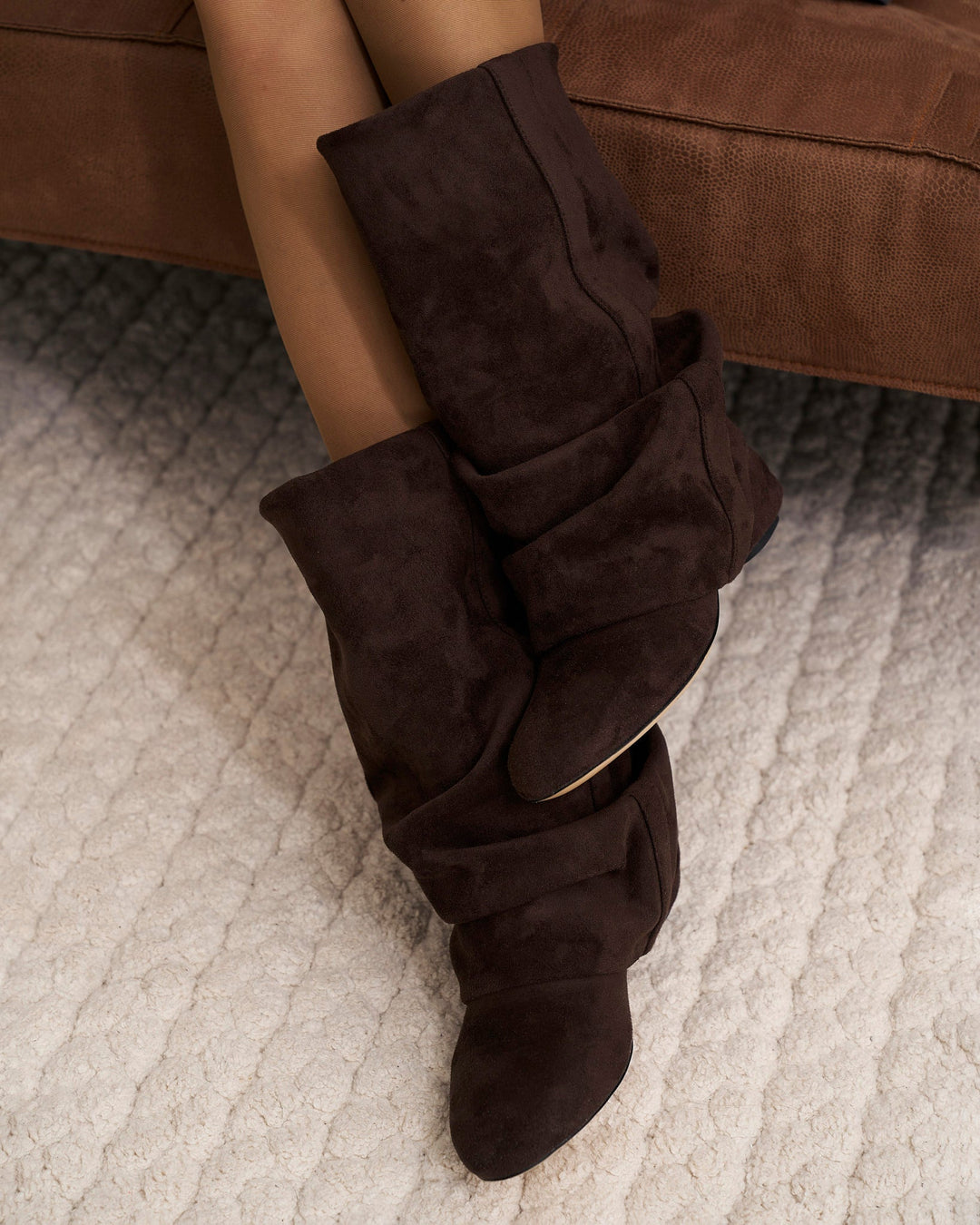 Women's Slouchy Knee-High Boots, block heel - photo 2