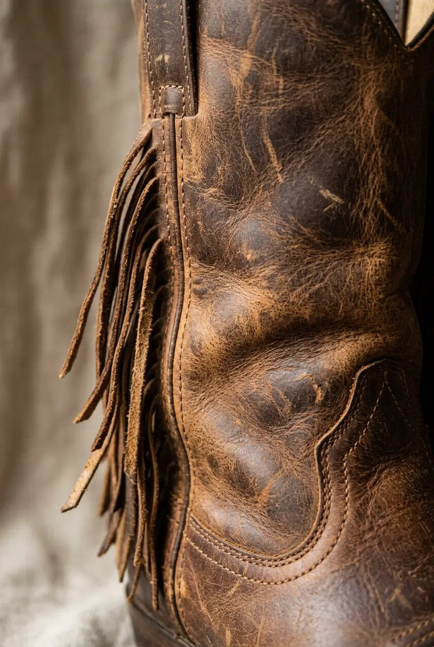 Women's Square-Toe Fringe Western Boots, block heel - photo 3