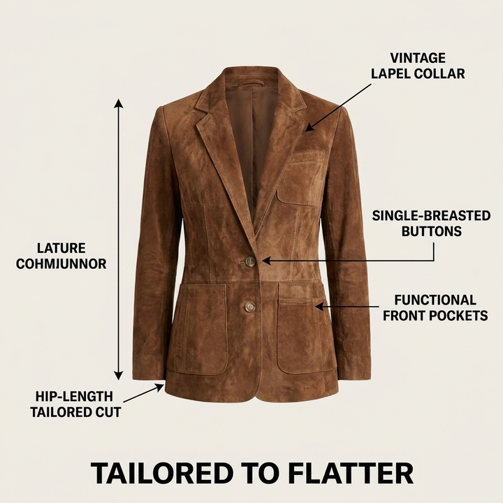 Women's Suede-Touch Button-Down Blazer, notch lapel - photo 10