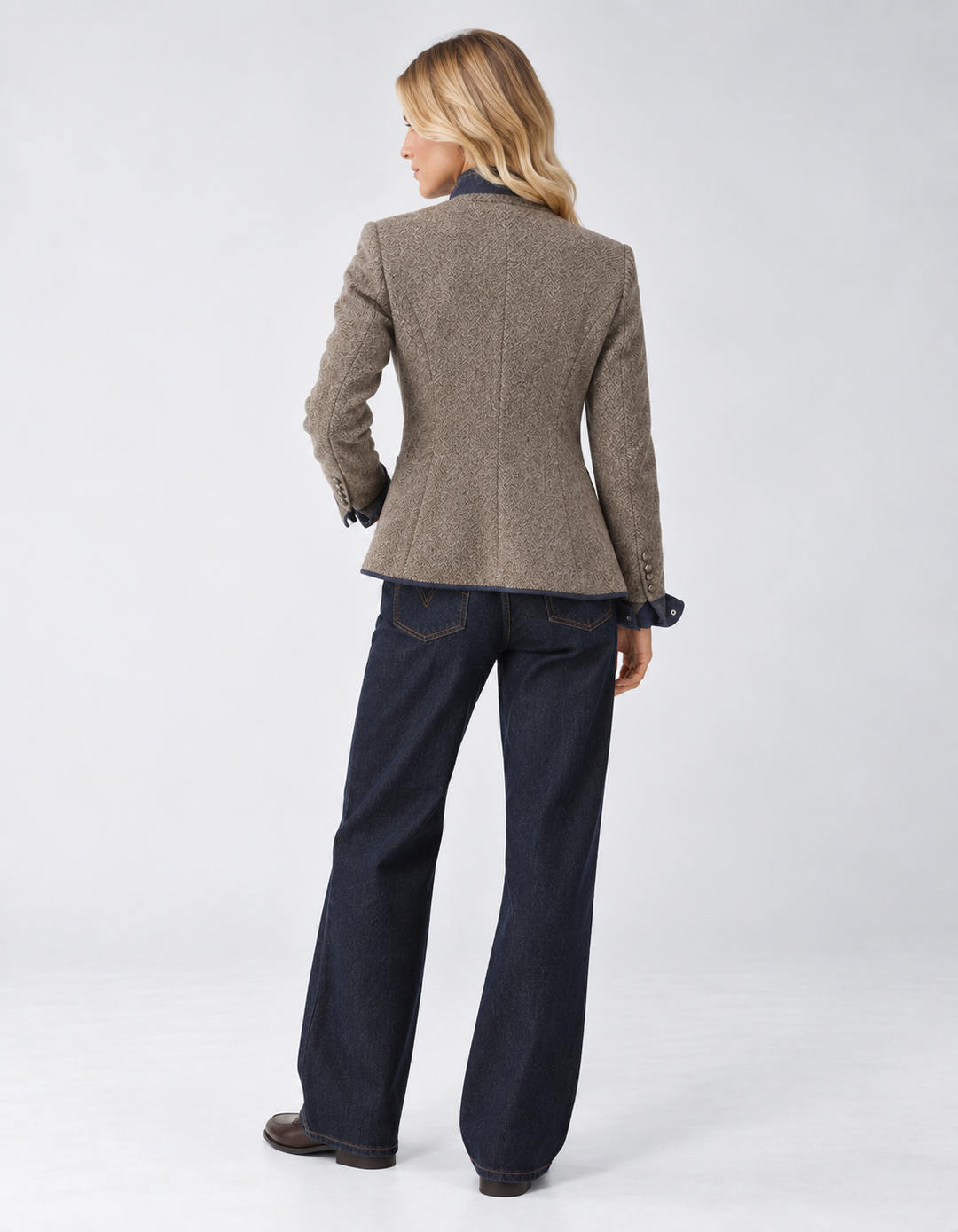Women's Wool-Blend Blazer, contrast trim - photo 2