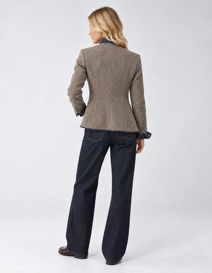 Women's Wool-Blend Blazer, contrast trim - photo 2