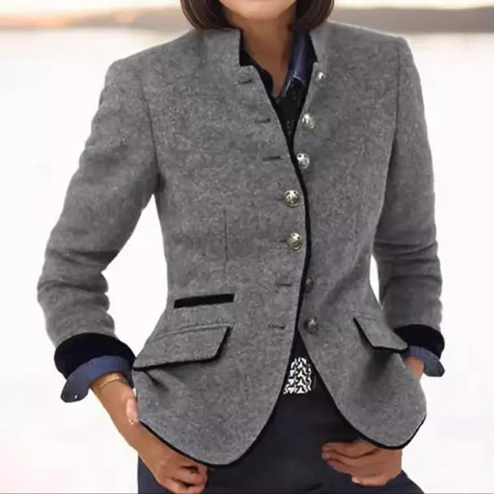 Women's Wool-Blend Blazer, contrast trim - photo 4