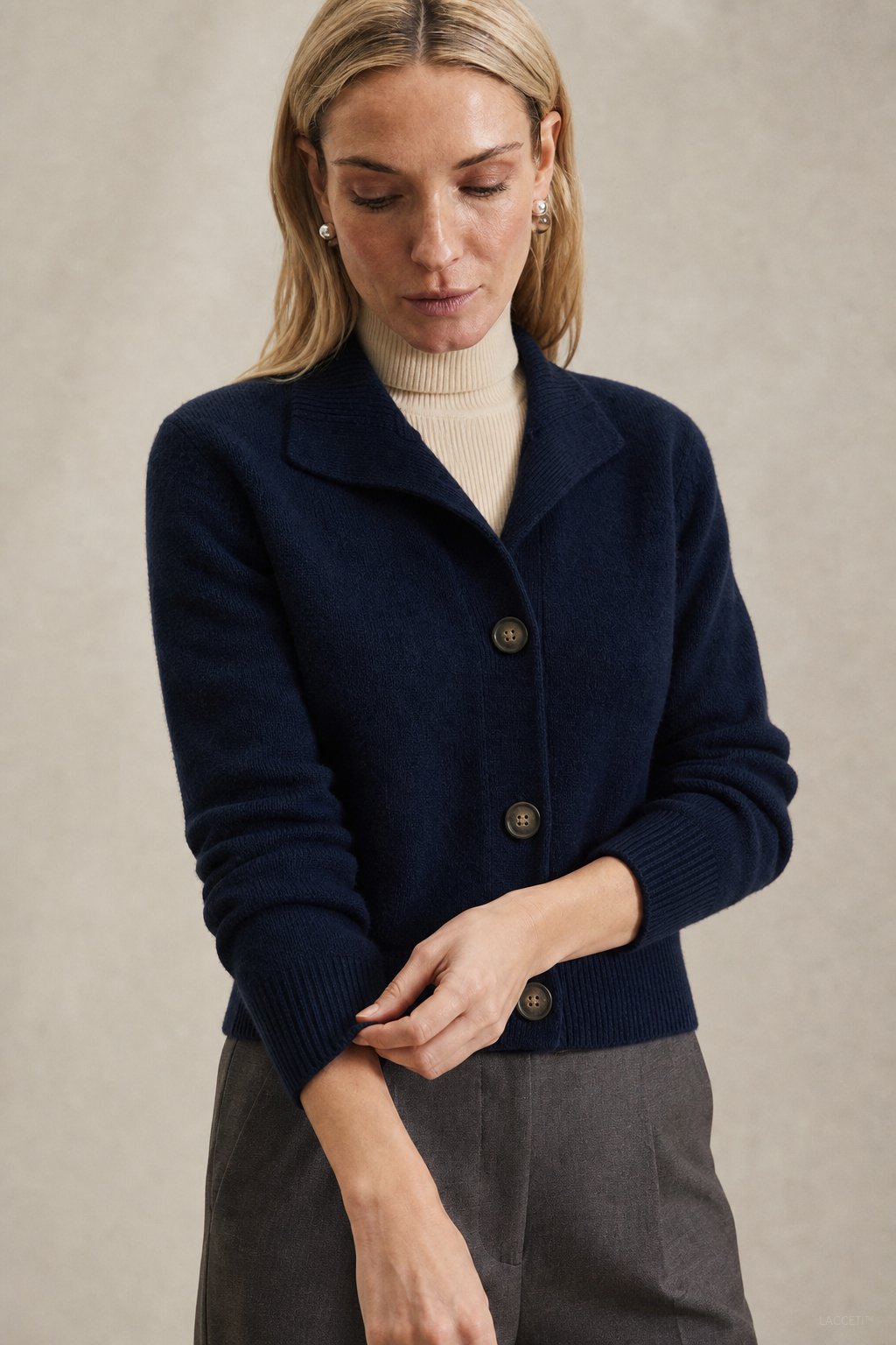 Women's Wool-Blend Button Cardigan, statement buttons - photo 5