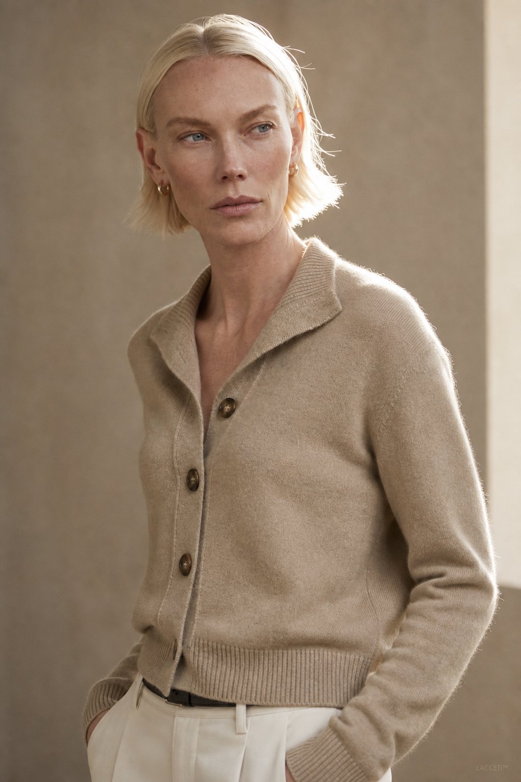 Women's Wool-Blend Button Cardigan, statement buttons - photo 8