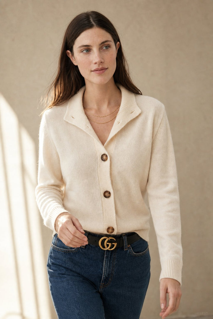 Women's Wool-Blend Button Cardigan, statement buttons - photo 9