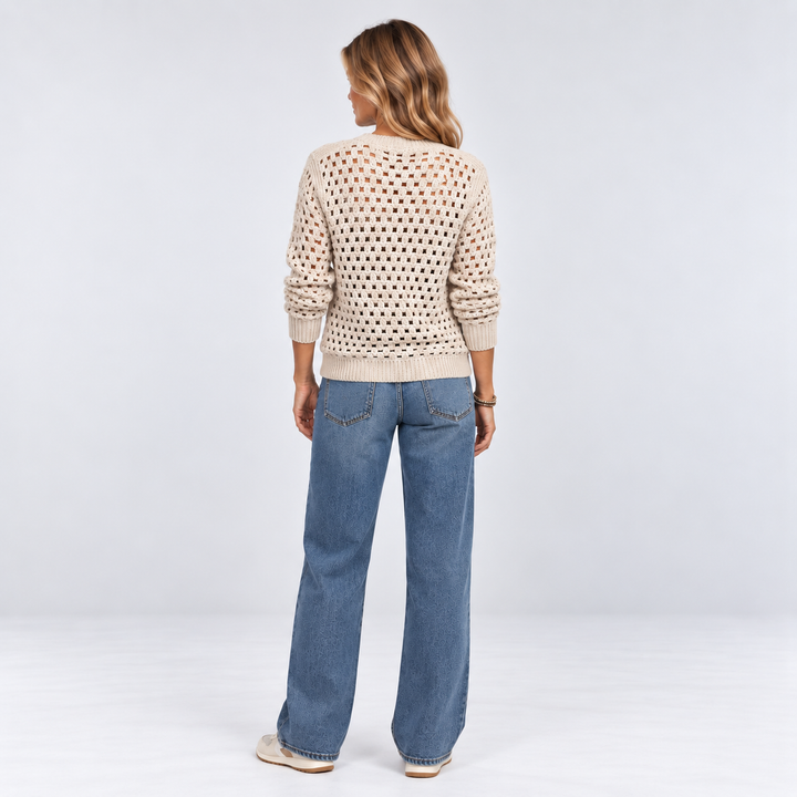 Women's Zip-Front Knit Cardigan, hollow-knit detail - photo 2