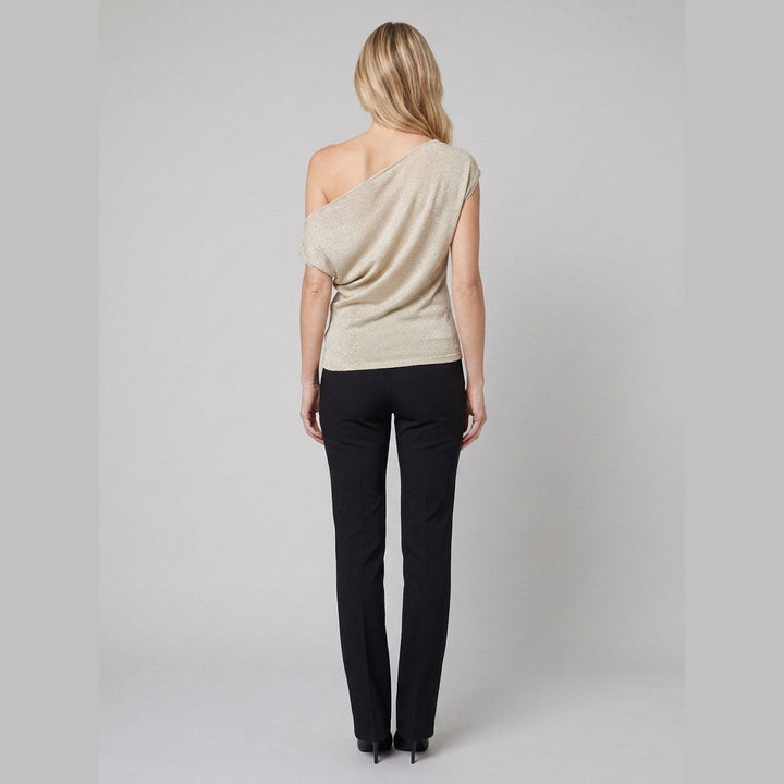 Cleo gold metallic knit top back view