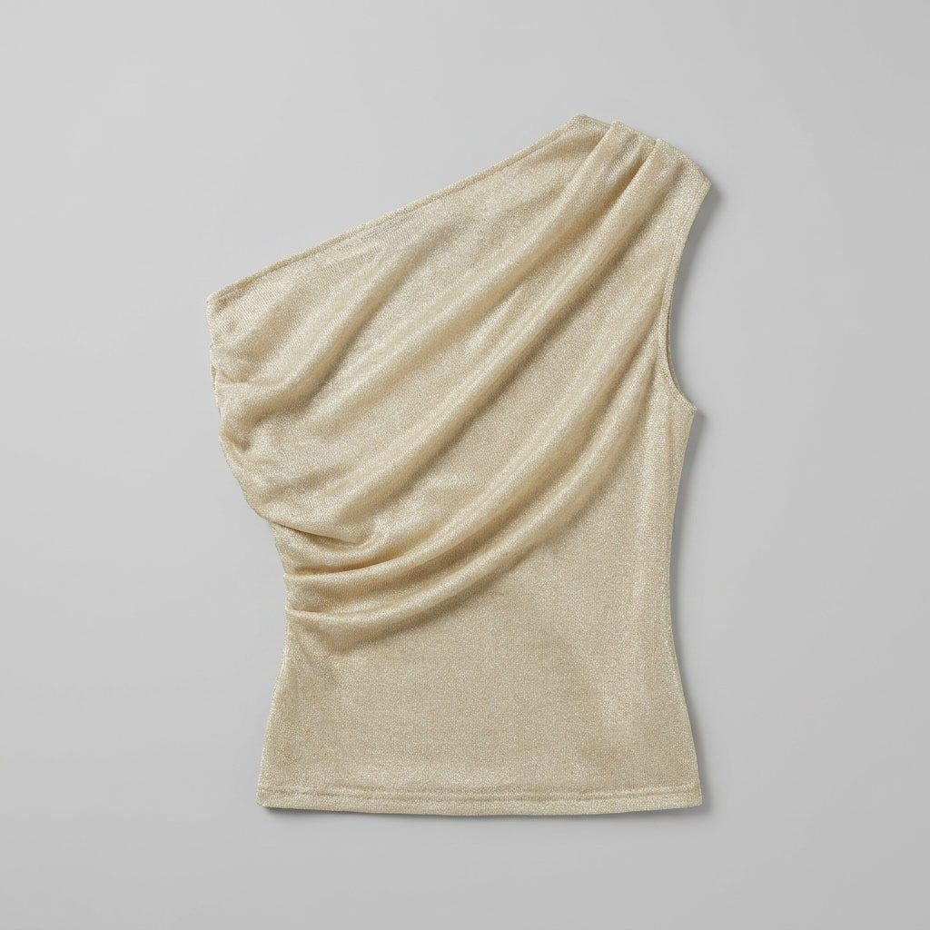 Cleo gold metallic knit top product flat lay