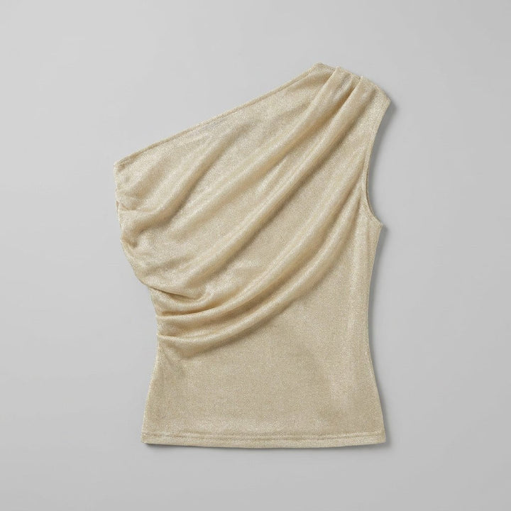 Cleo gold metallic knit top product flat lay