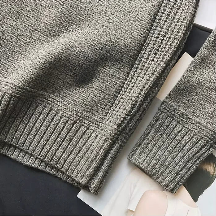 Sierra Alpine Knit Sweater in soft knit fabric featuring a classic design, perfect for both men and women, ideal for cozy layering in chilly weather. - 7