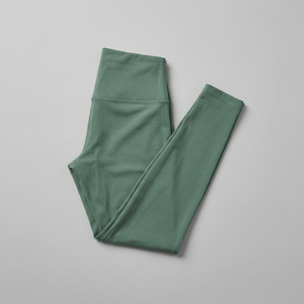 Elysia green leggings product flat lay