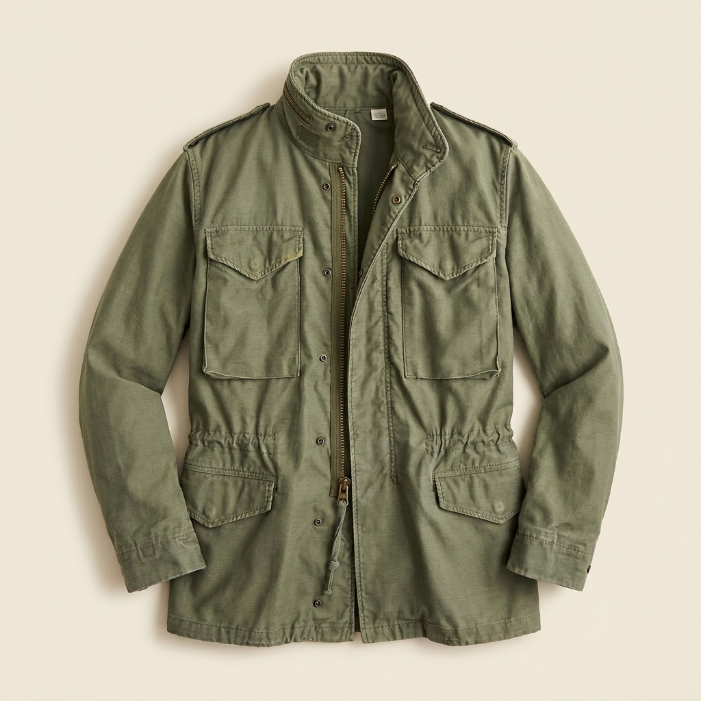 Boston M65 field jacket green product flat-lay