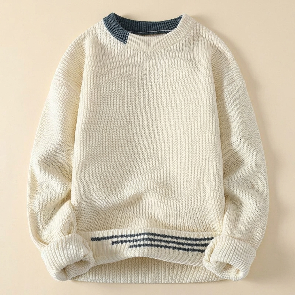 Harrison knit sweater beige product flat-lay