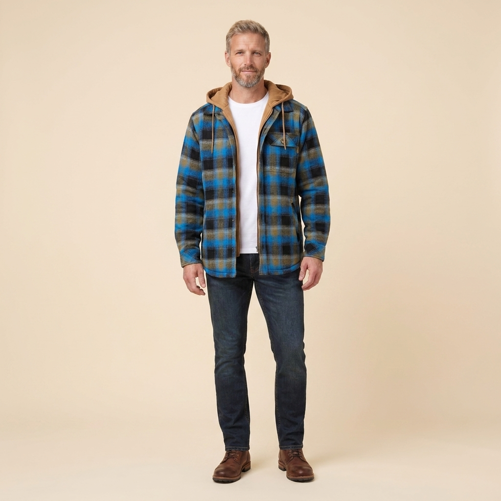 Alain shacket blue front