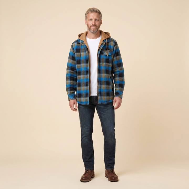 Alain shacket blue front