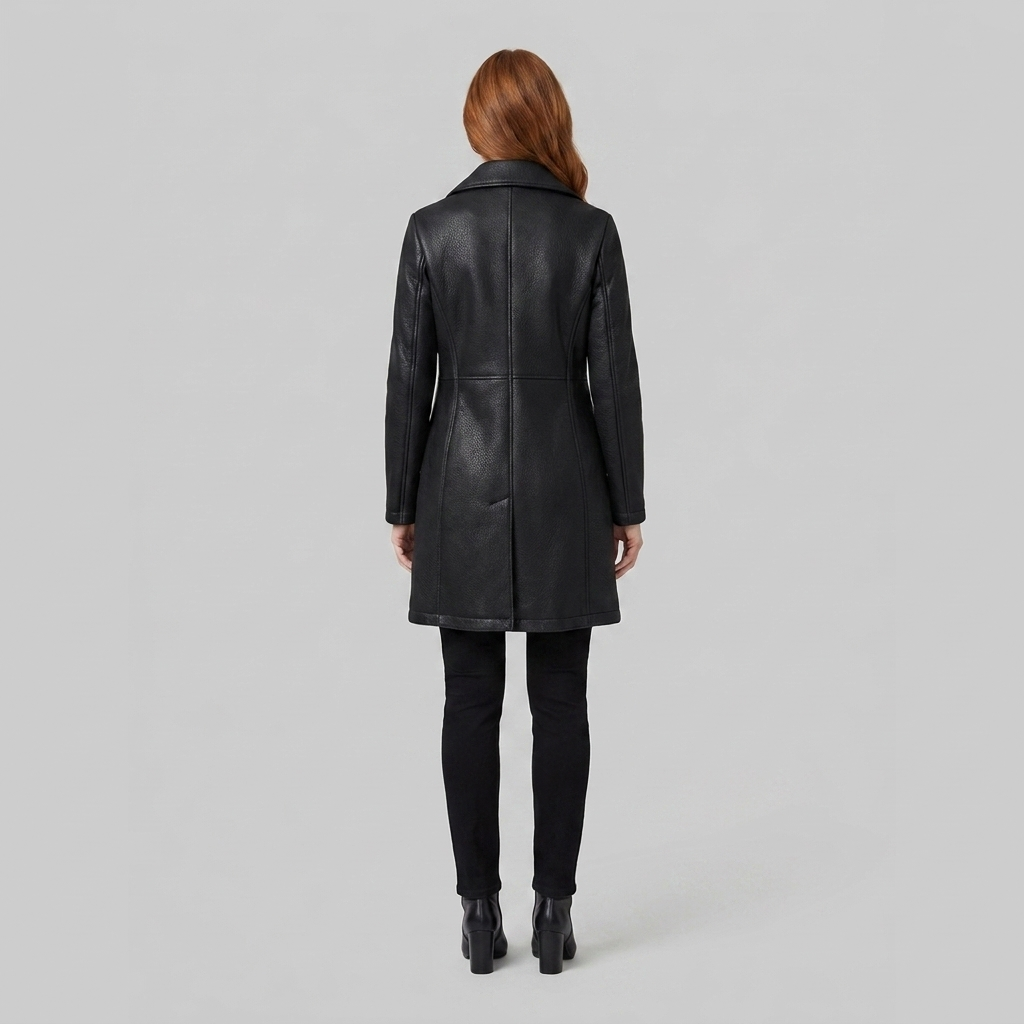 Elysian leather coat back