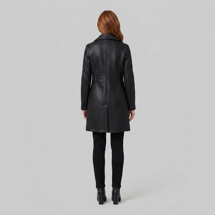 Elysian leather coat back
