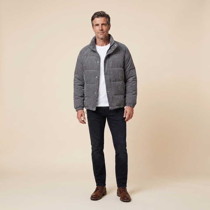 Louis Murphy corduroy jacket gray front