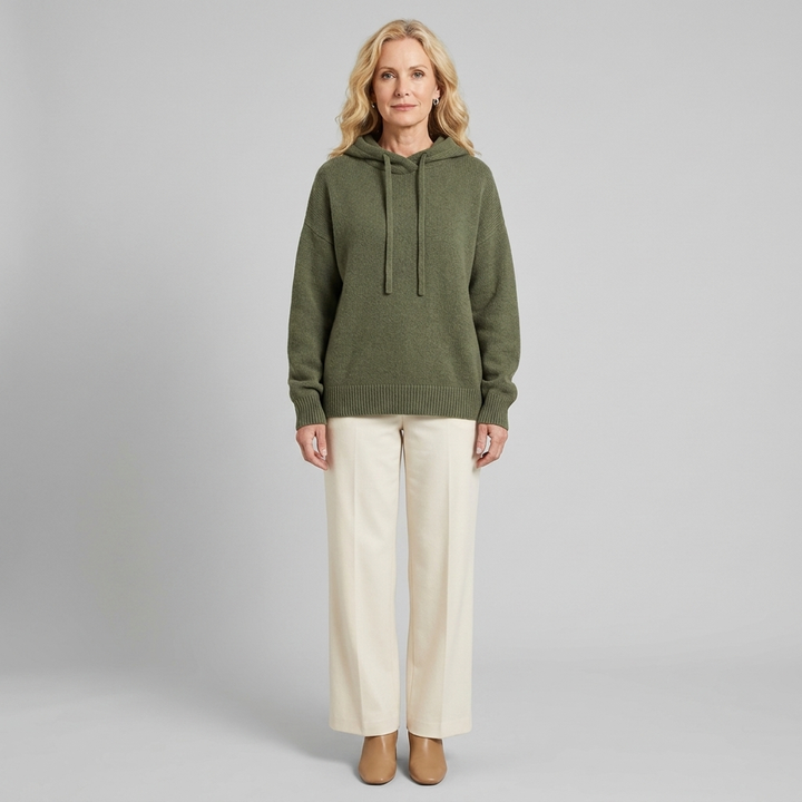 Elvire hooded pullover green front