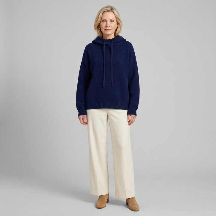 Elvire hooded pullover dark blue front