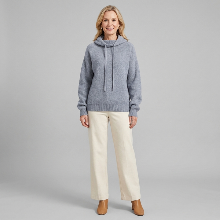 Elvire hooded pullover blue front