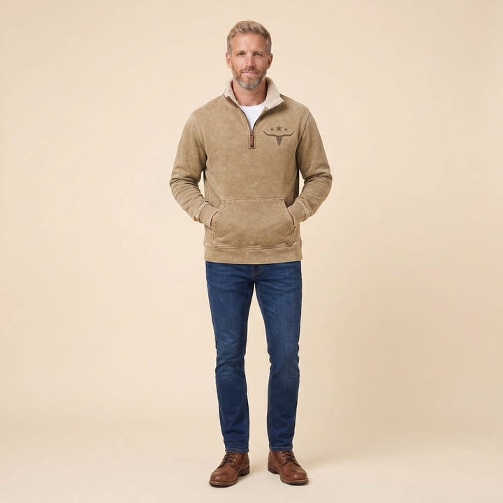 Rodeo half-zip jacket pose