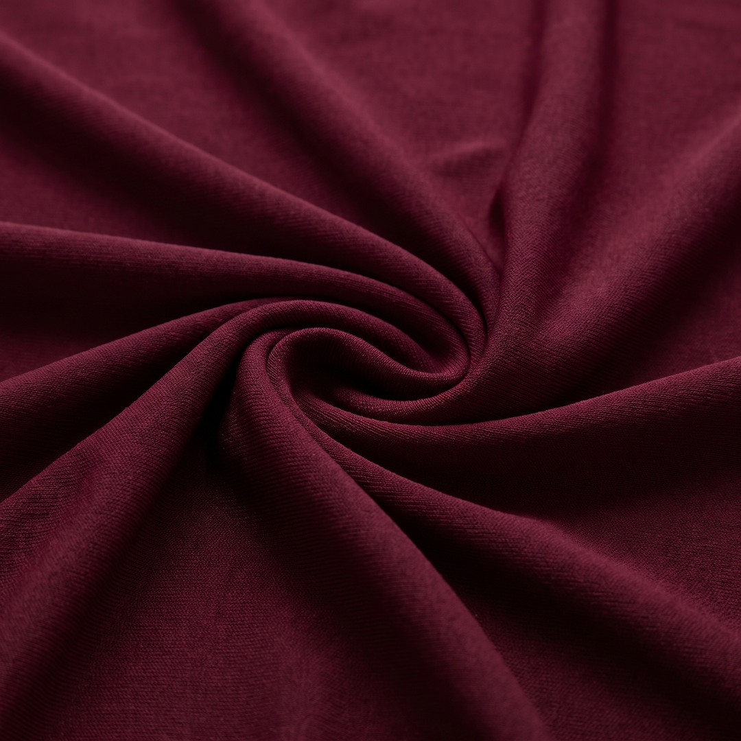 Evangeline burgundy ruched fabric detail