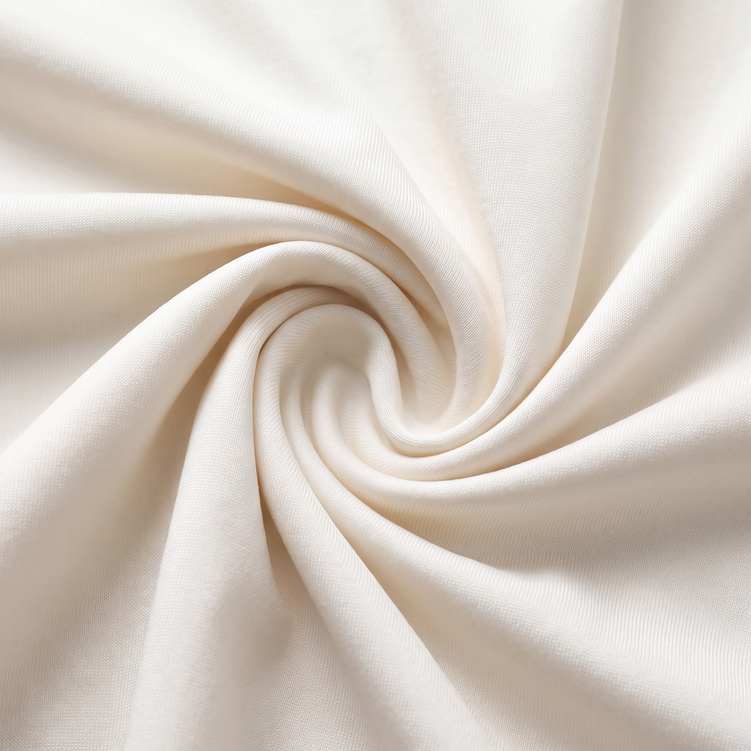 Draped two-piece white satin jersey fabric detail