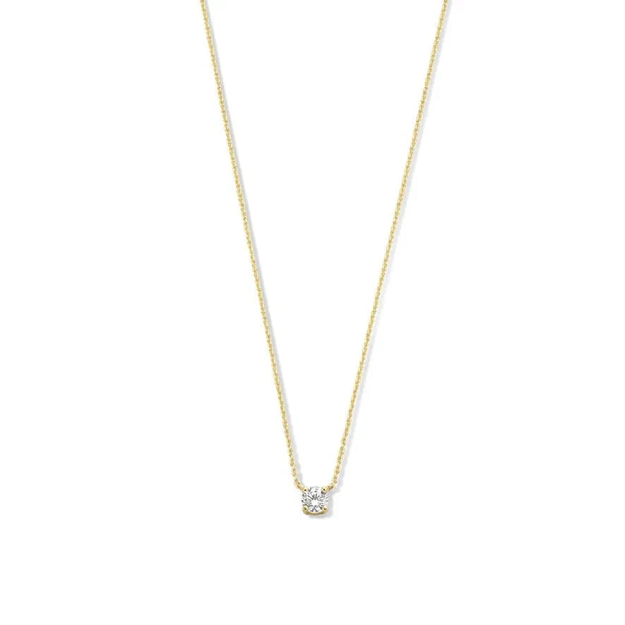 Clea Moissanite Necklace featuring a stunning, sparkling moissanite pendant set in a sleek, elegant design, perfect for adding a touch of timeless - 2