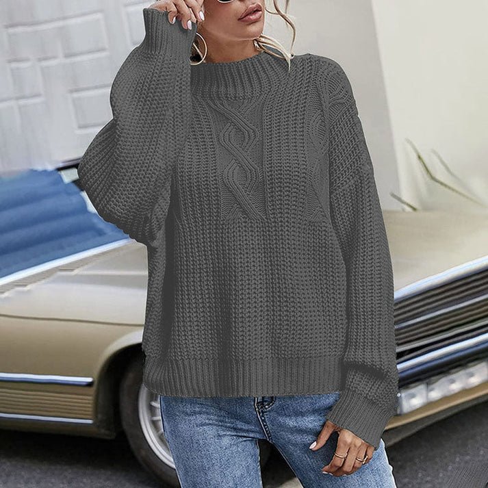 Women's Chunky Cable-Knit Sweater, Relaxed Fit, Six Colours
