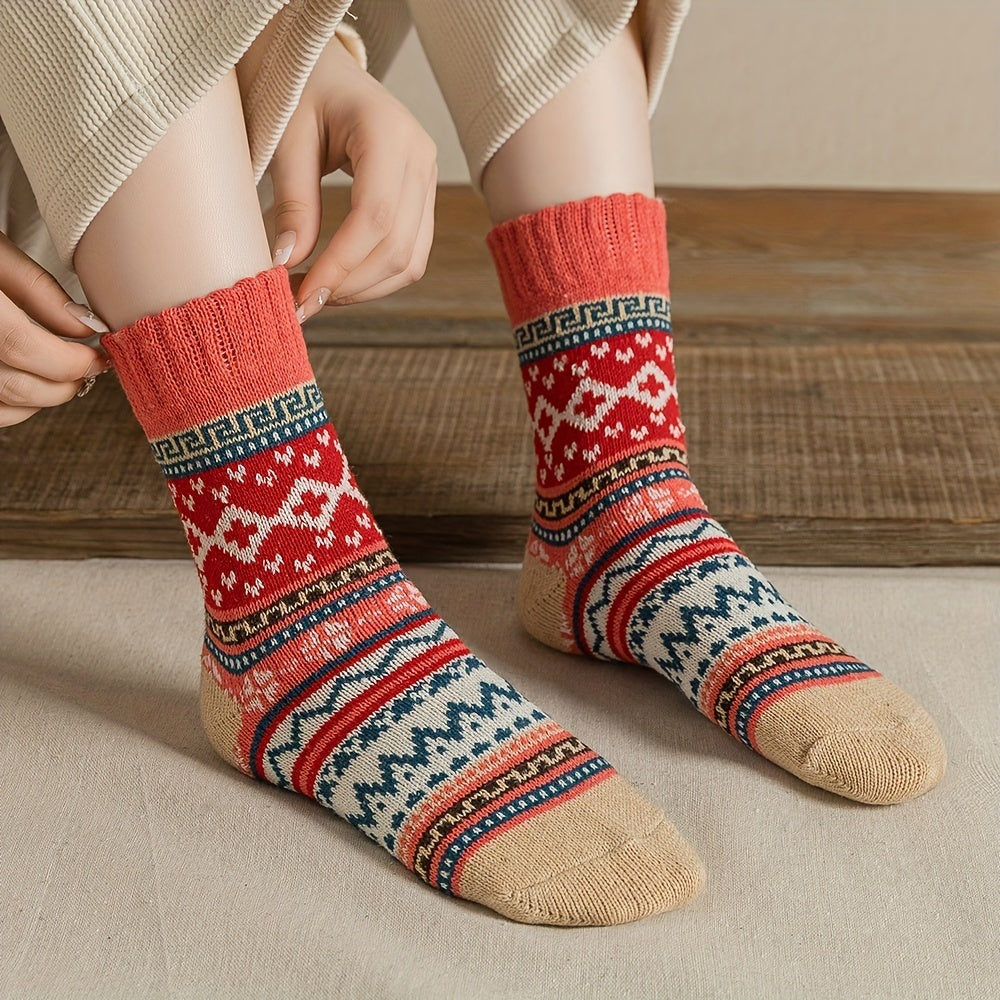 Winter Motif Knit Sock Set