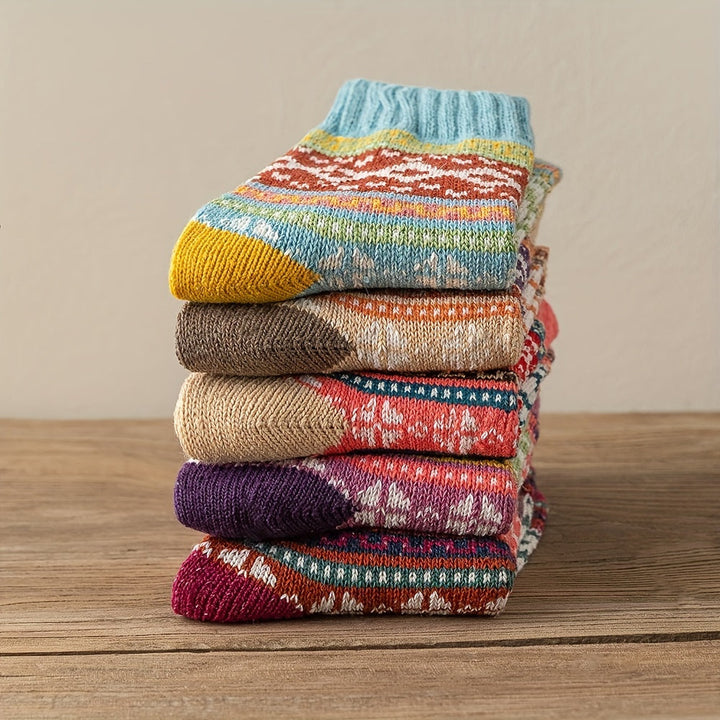 Winter Motif Knit Sock Set