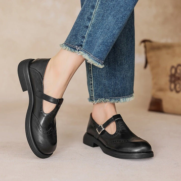 Vera Black Loafers for Women | Premium Cow Leather, Comfortable Fit - 6