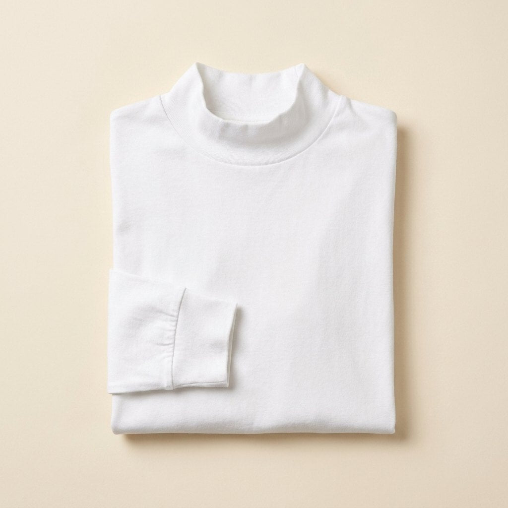 Maverick white long sleeve tee product flat lay