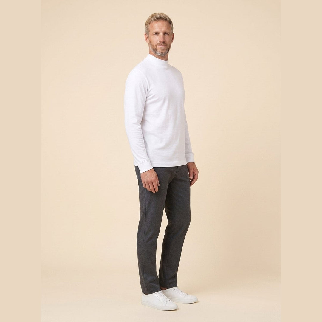 Maverick white long sleeve tee side view