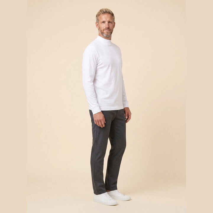 Maverick white long sleeve tee side view