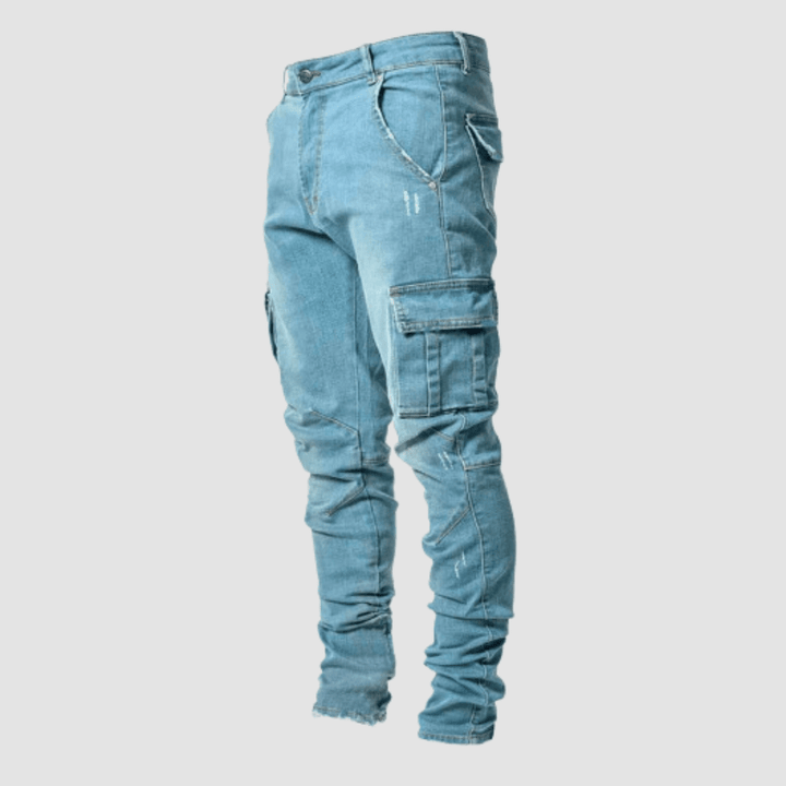 Cezar Cargo Jeans featuring stretch fabric and a classic design, perfect for casual and outdoor wear. - 2