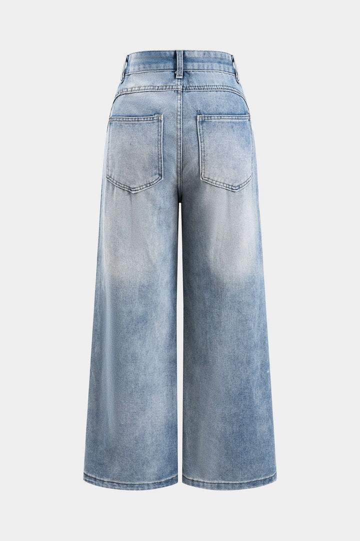 Nina Denim Patchwork Jeans made from a comfortable cotton blend, featuring a stylish patchwork design for a trendy look. - 3